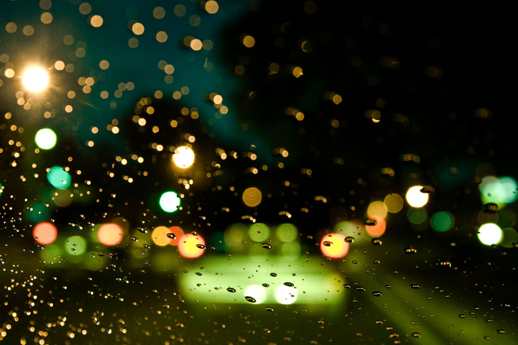 rainy bokeh - under all the bright lights