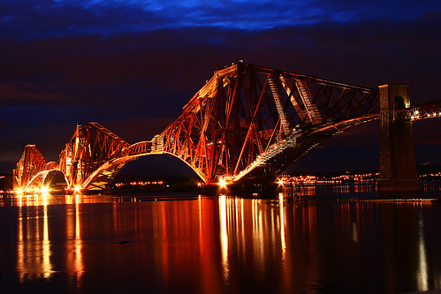 Forth Rail Bridge - Night View by Ian Lambert 