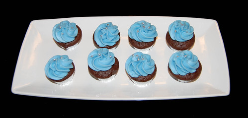 blue and silver mini cupcakes