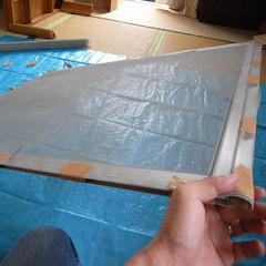 screen window maintenance #6 flattening with pulling duct tape