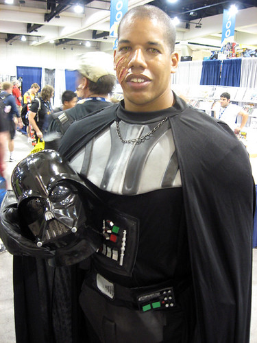This fan not only went all out with his Darth Vader costume 
