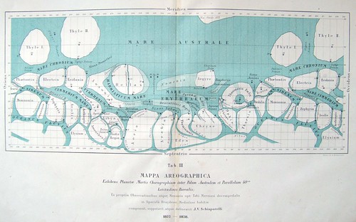 Mappa Areographica Mars Map 1878 Giovanni Schiaparelli