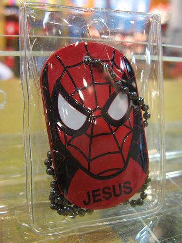 Spider-Jesus dog tag