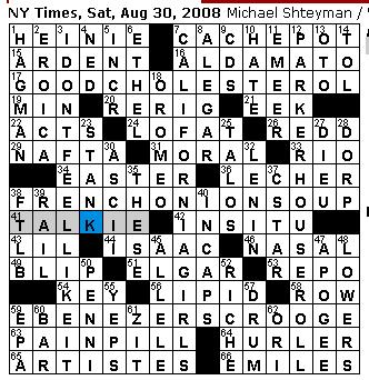 Rex Parker Does the NYT Crossword Puzzle: SATURDAY Aug 30 2008
