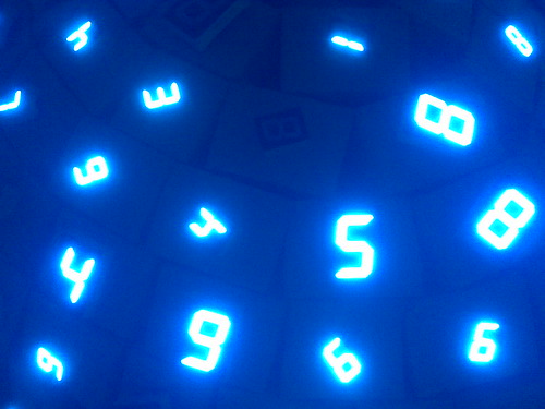 Glowing Blue Numbers