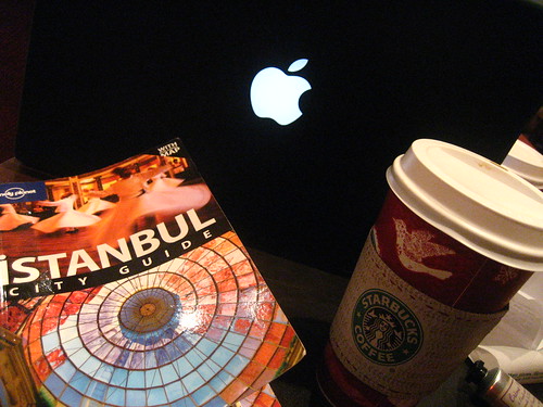 Starbucks, Macbook and Lonely Planet