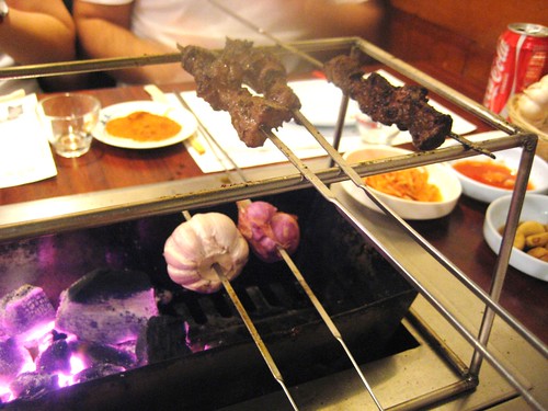 Grilled Garlic and Shallot @ Feng Mao Mutton Kebab by you.