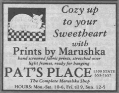 Marushka advertising - Pat's Place