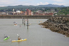 The Ski to Sea relay finishes at Bellingham Bay with kayaking. Thanks to Dont Choke on Flickr for the photo.