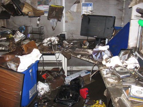 Picture of devastated room due to flood