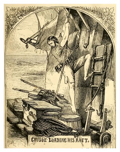 05- Crusoe cargando su balsa