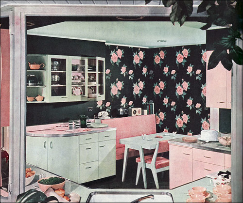 1949 Green & Pink Kitchen Dining Corner