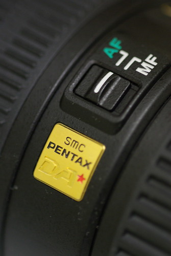 Pentax DA* label on Pentax DA* 50-135mm f/2.8