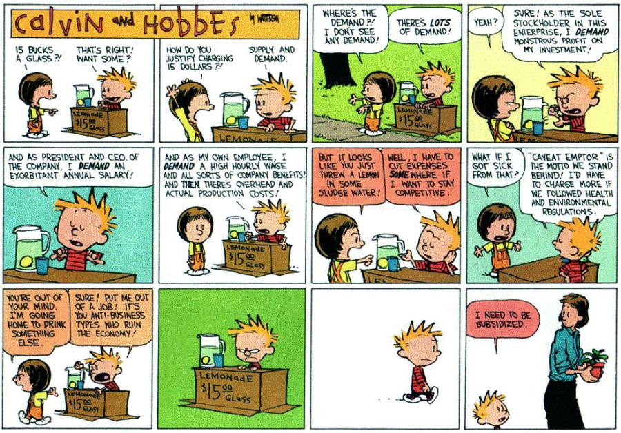 Supply & Demand - Calvin & Hobbes