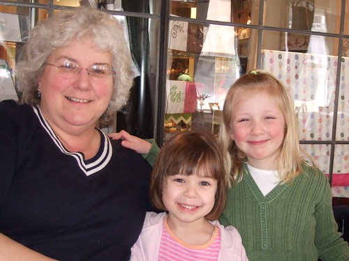 Nana Sue, Maddy and Samantha at the Tea Room