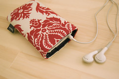 iPhone in my Fabrix Red Damask Sleeve by fabrixcases