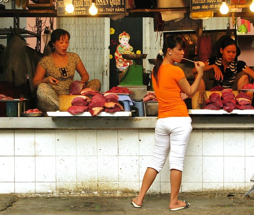 Sassy meat market ladies - Saigon, Vietnam