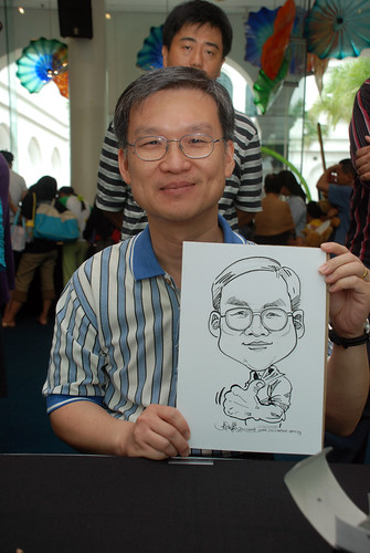 Caricature live sketching at Singapore Art Museum Christmas Open House - 9