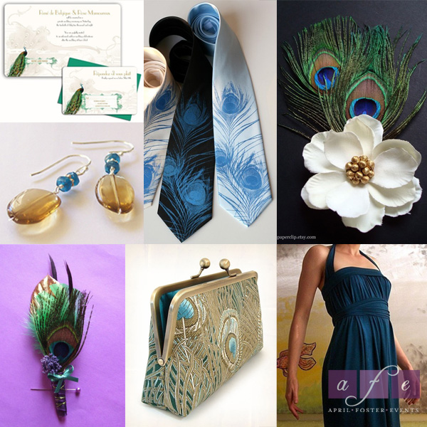 Sources Art Deco peacock wedding invitations and hangtags Split Decisions 