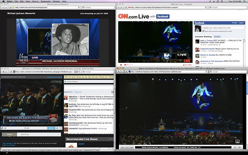State of the MJ funeral: Hulu+Fox Facebook+CNN USTREAM+Twitter MySpace(solo)