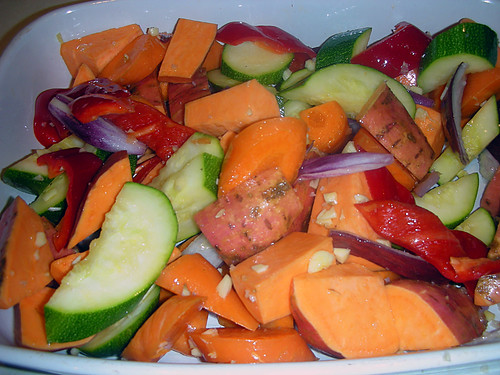 vegetables ready to be roasted