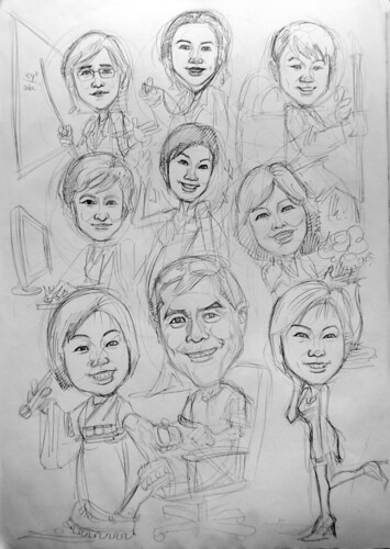 Caricatures for Spencer Stuart (HK)  pencil sketch