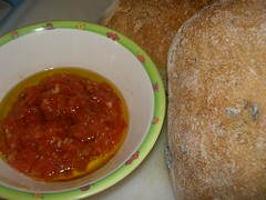 tomato sauce and sourdough bread