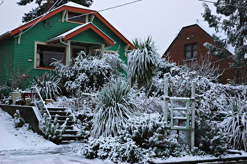 Where Phinney Ridge and Greenwood Meet in the Snow, Seattle, Washington, USA