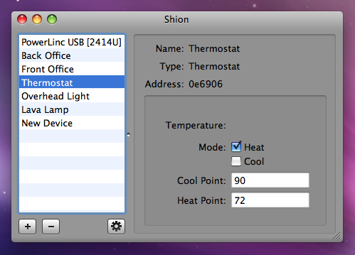 Shion 2 Alpha: Thermostat Control