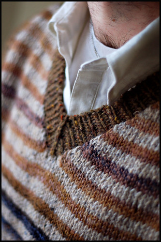 Striped Vest in Handspun and Recycled Tweed - Brooklyn Tweed