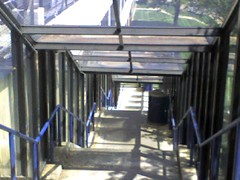 Glass corridor - staff parking lot at Creighton University medical center