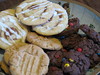 Cinnamon Swirl, Double Choclate Chip & Mini M&M and Peanut Butter Cookies 