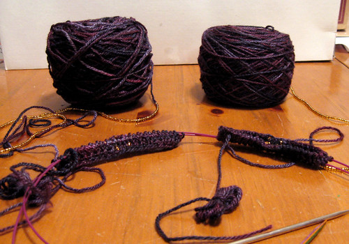 Reptilian Lace Socks in Handpainted Yarn