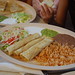 Rice, refried beans and taquitos at Tony's Mexican Rest. Las Vegas NV