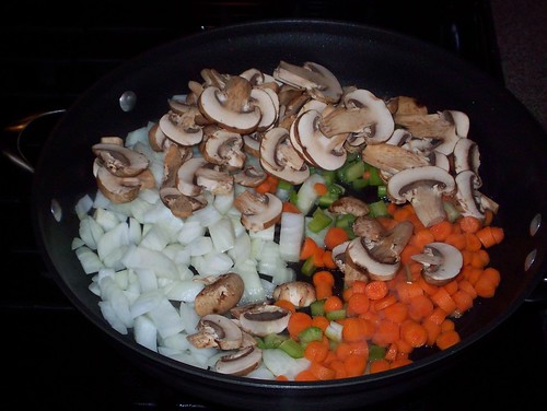 carrot onion mushroom celery for pot pie