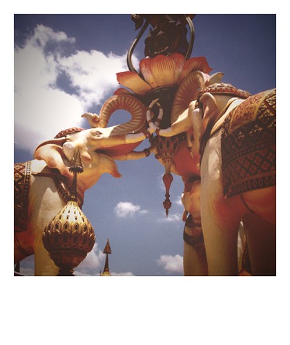 Elephant statue from Bangkok. Fauxlaroid-ed.