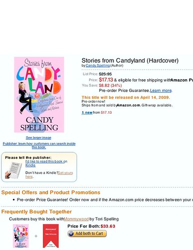 Candy Spelling/Tori Spelling memoirs on Amazon
