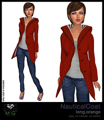 [MG fashion] NauticalCoat.long.orange