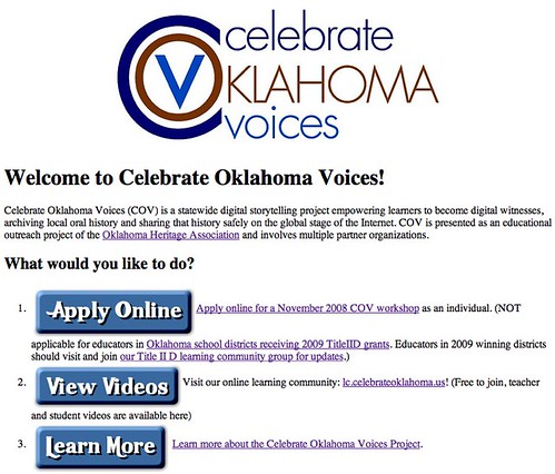 Celebrate Oklahoma Voices - New website links