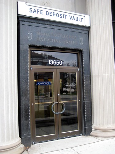 Comerica Bank Logo. Comerica Bank Entrance. Originally Manufacturers National Bank