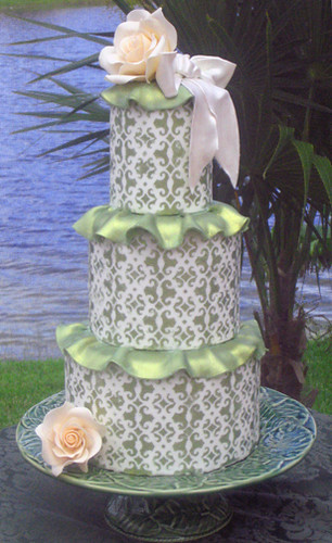 This wedding cake brings up an age old questions Is it green with white 