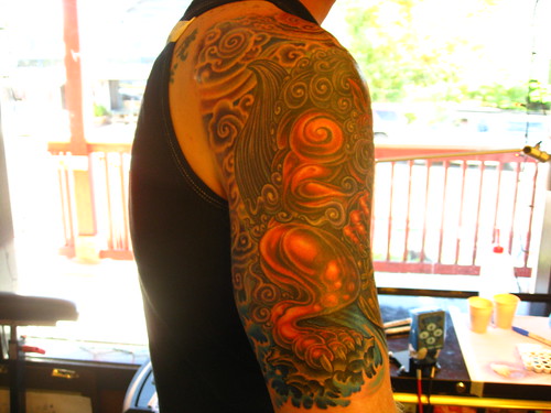 Labels Men with Chinese Tattoos