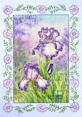 "Purple and White Iris" ER23 by Elizabeth Ruffing Miniature