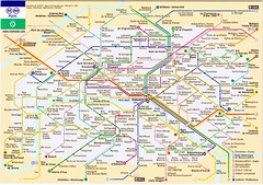 Paris Metro Map Postcard 2001