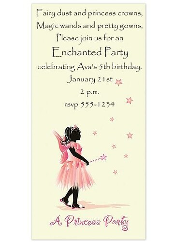 Pirate Ship and Princess Fairy invitations available from FineStationerycom