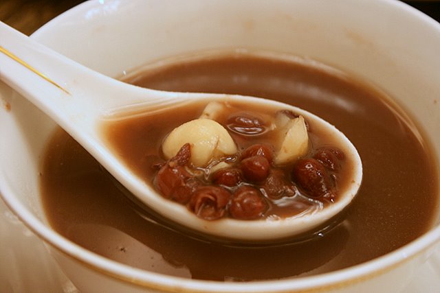 Traditional azuki bean paste / soup using 30-year old vintage citrus peel