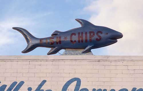 fish and chips shop. Fish-n-Chips shop sign,