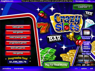 Crazy Slots Casino Lobby
