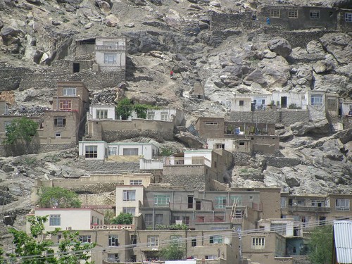 Houses built in Bolo Esor Mountain surrounding Kabul