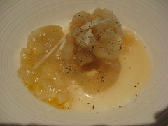 Charlie Trotter's: Jasmine granite with water chestnuts and tahitian vanilla (close up)